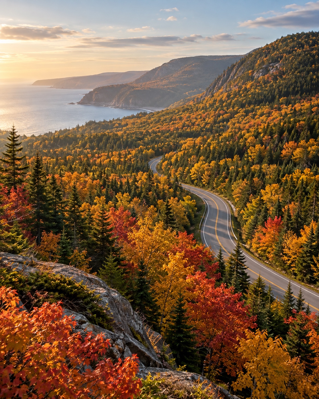the Cabot Trail in fall colour